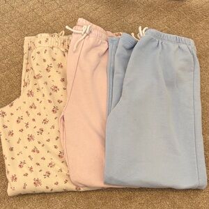 Target Floral, Pink, and Blue Jogger Pants Set- size youth xl and women’s xxs